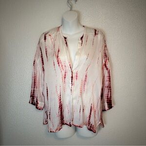 Zadig & Voltaire Boxy oversized Tara Tie Dye pink Viscose tunic blouse small